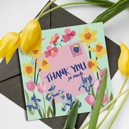 Thank You So Much, Meadow Floral Greeting Card