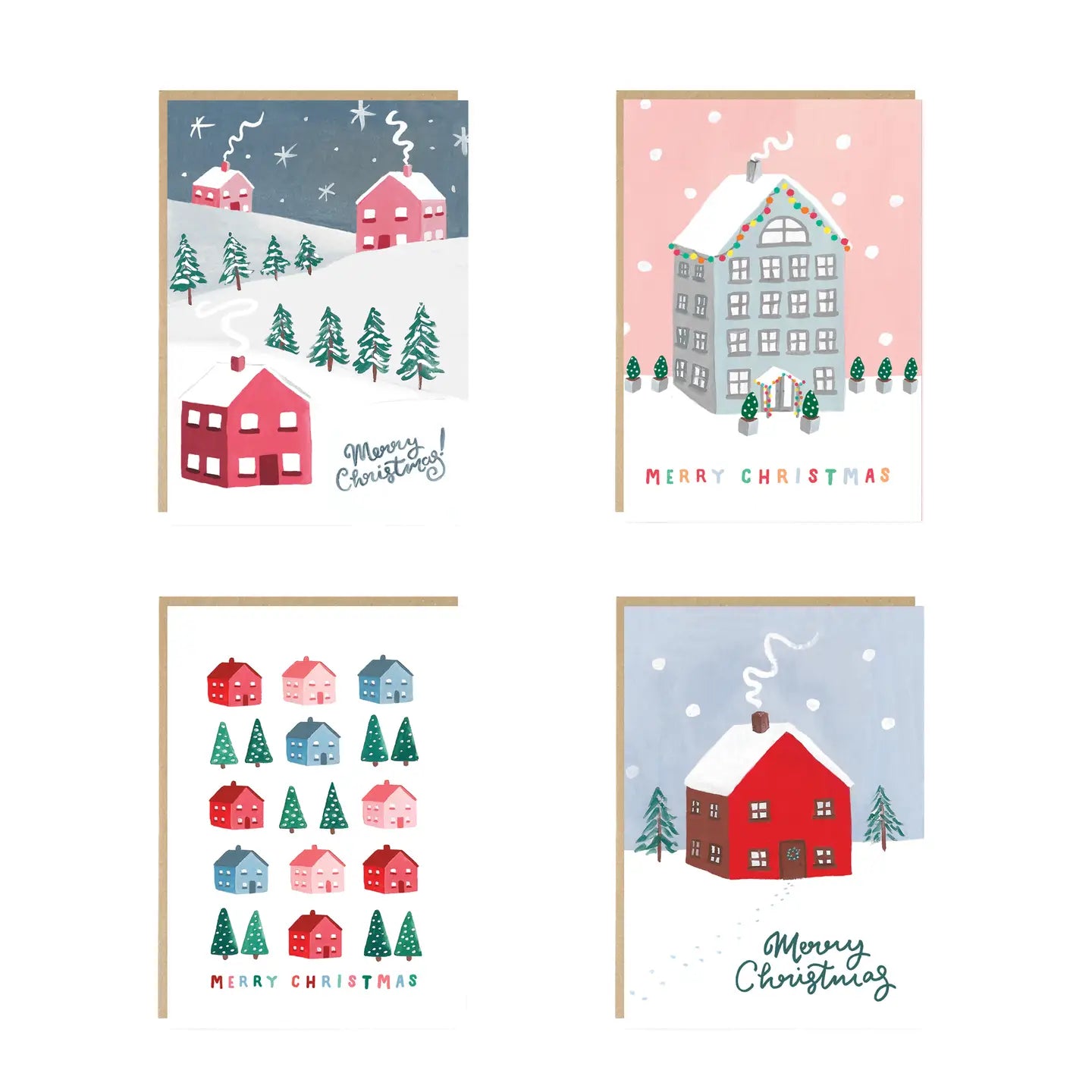 Winter Homes Pack of 8 Christmas Cards