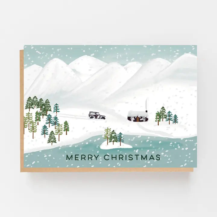 Snowy Mountains Merry Christmas card