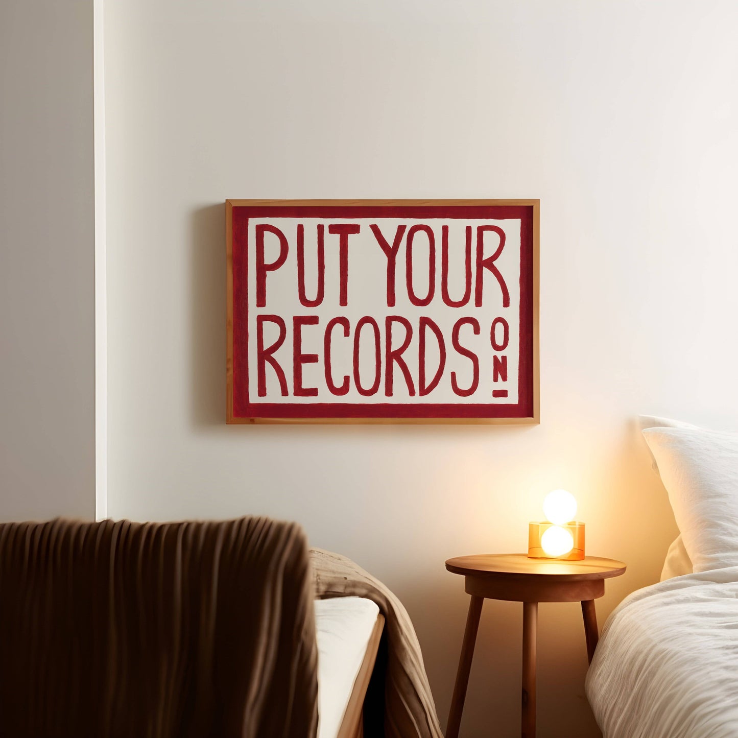 Put Your Records On Retro Hand Painted Print A3