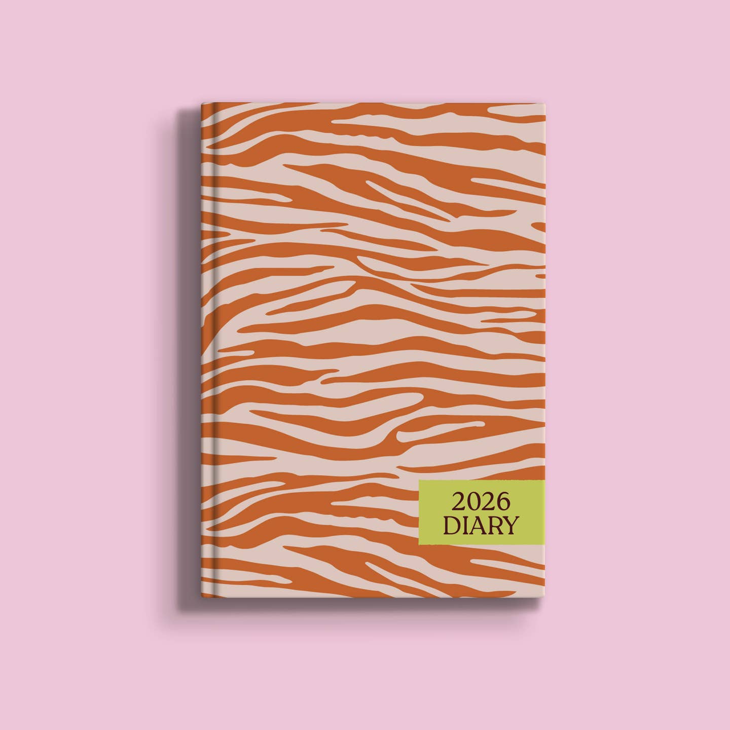An orange zebra print 2026 diary from the the Pencil Me In stationery shop. 