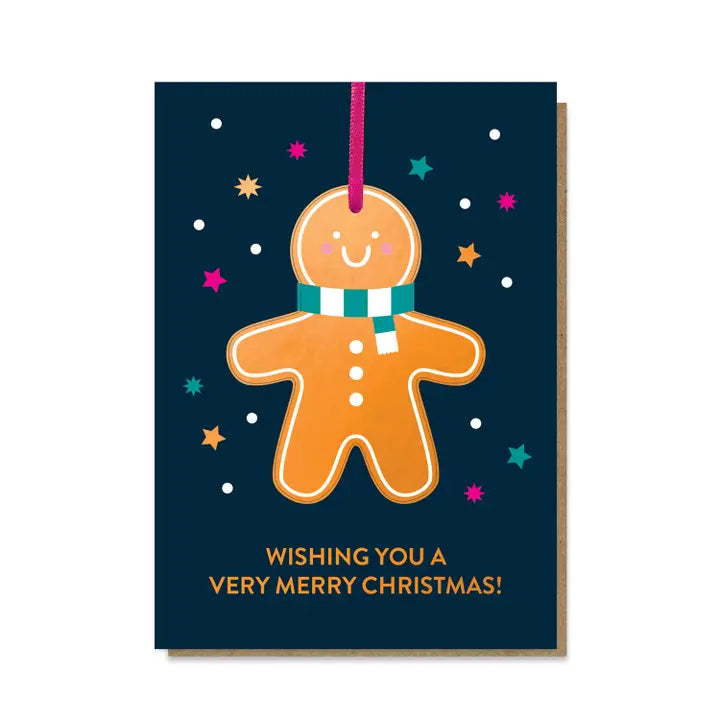 Ginger Bread Man Pop out Bauble card
