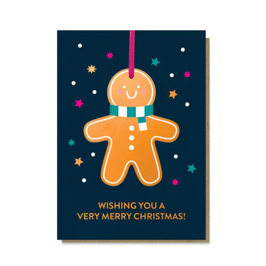 Ginger Bread Man Pop out Bauble card