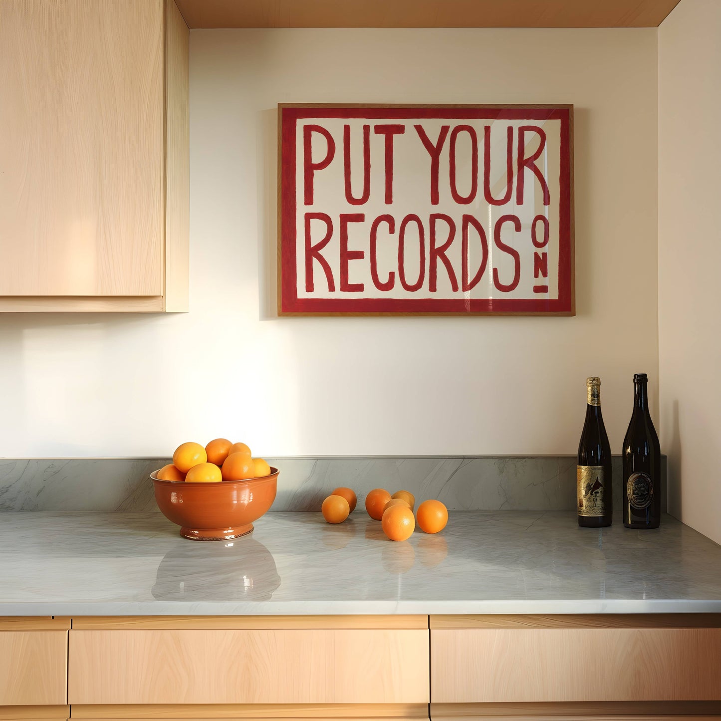 Put Your Records On Retro Hand Painted Print A3