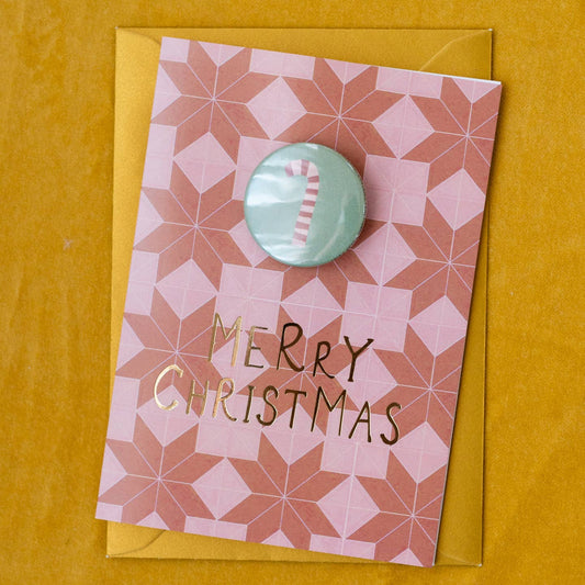 Merry Christmas Candy Cane Badge Card