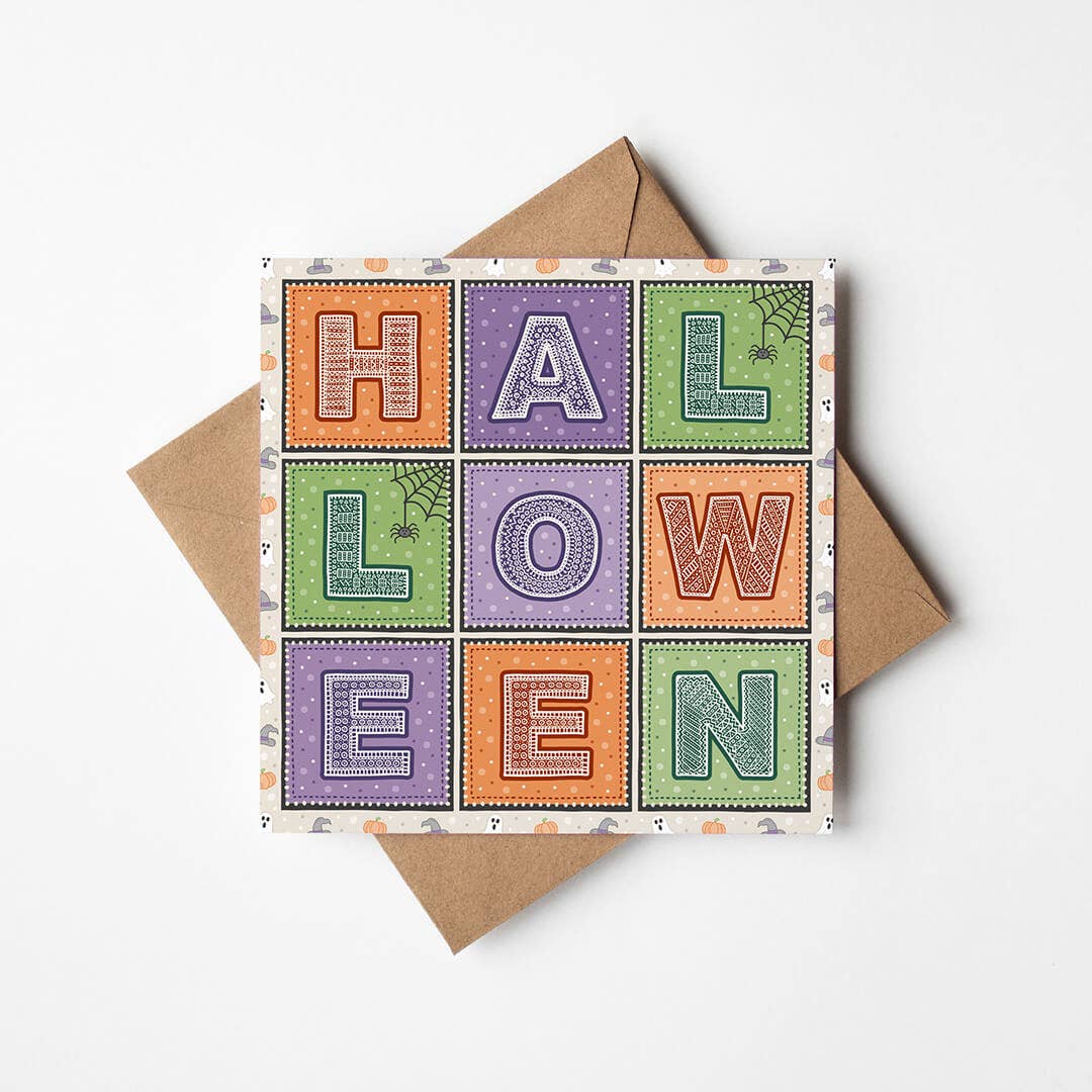 Colourful Typographic Halloween Card