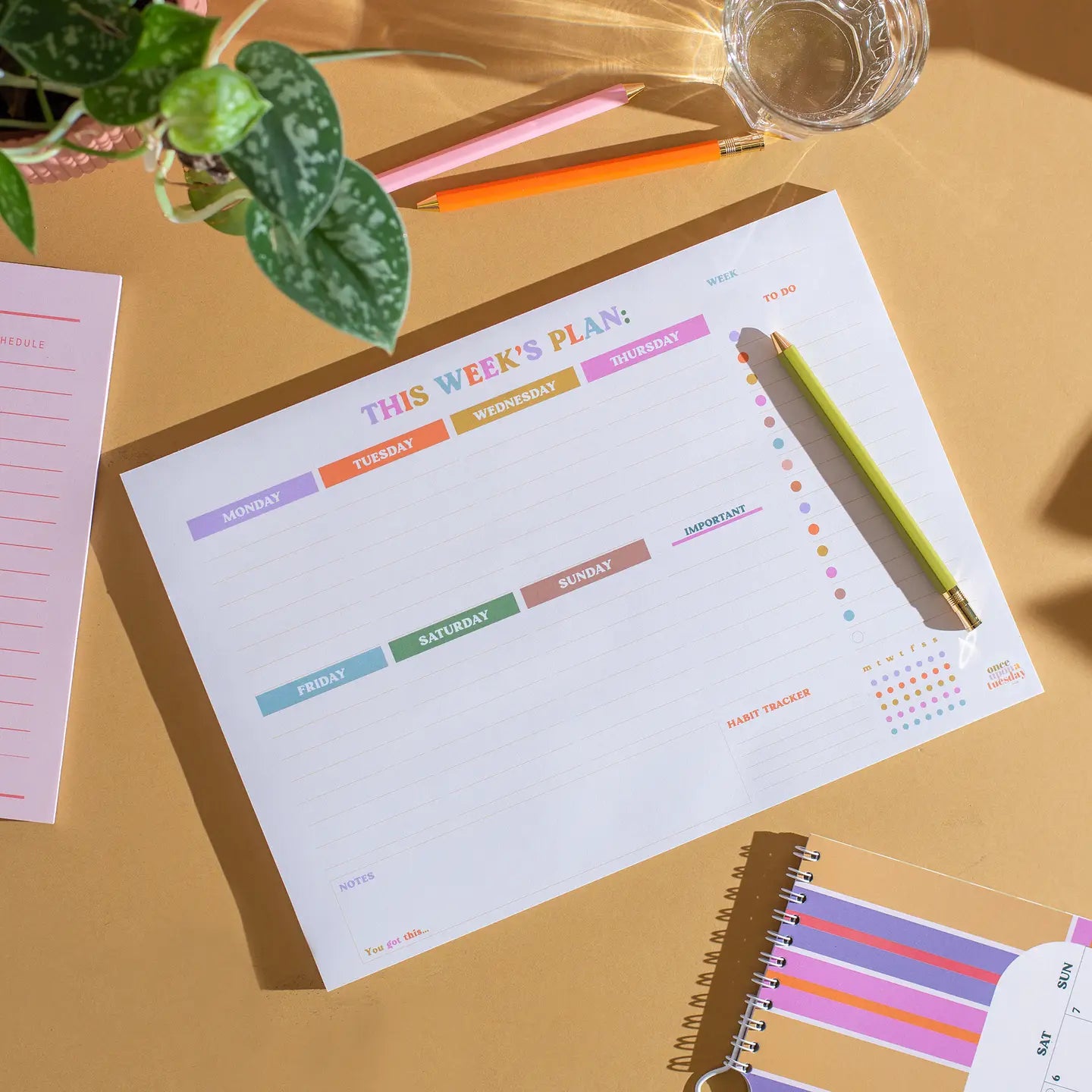 A4 Weekly Planner Pad with Habit Tracker