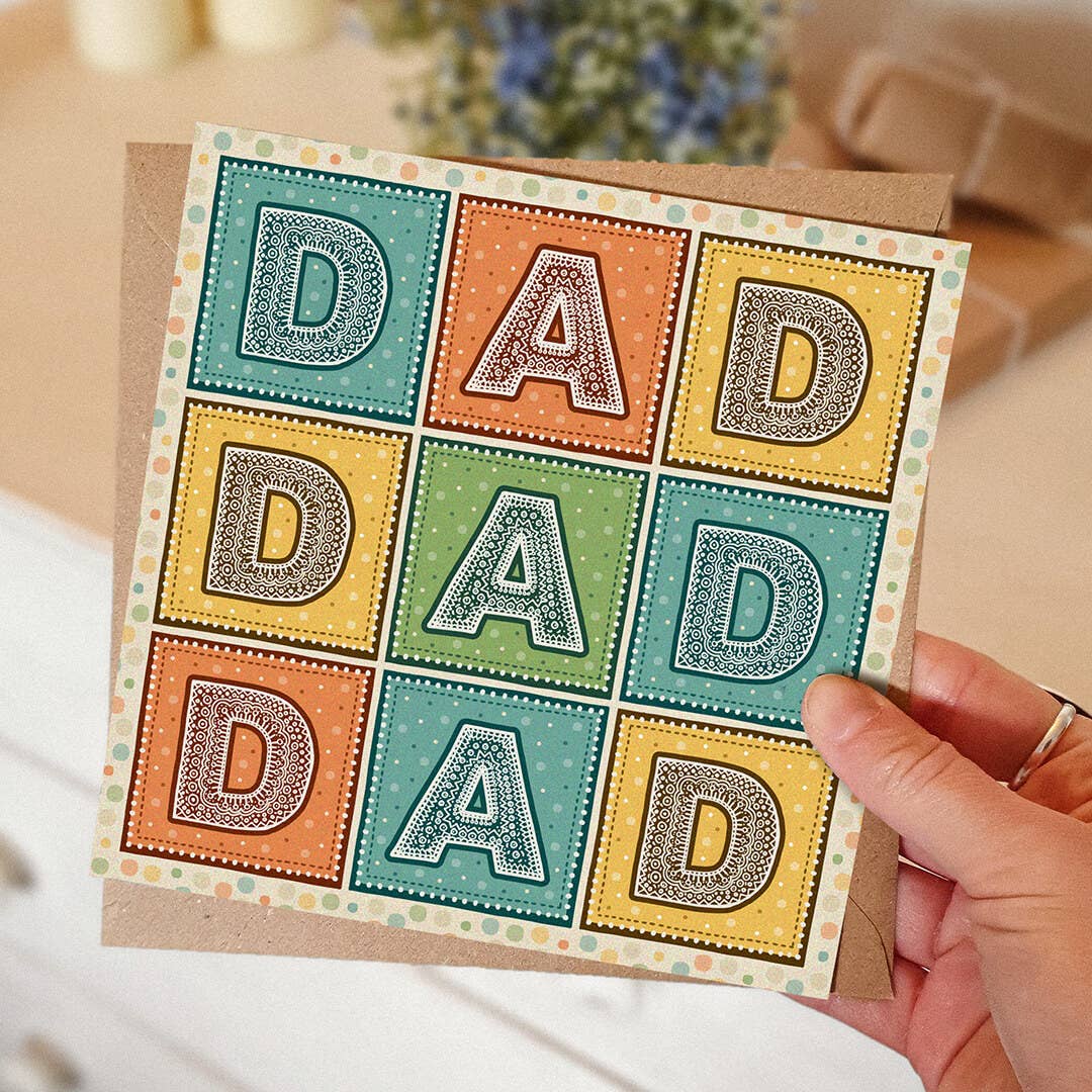Colourful Typographic Father’s Day Card
