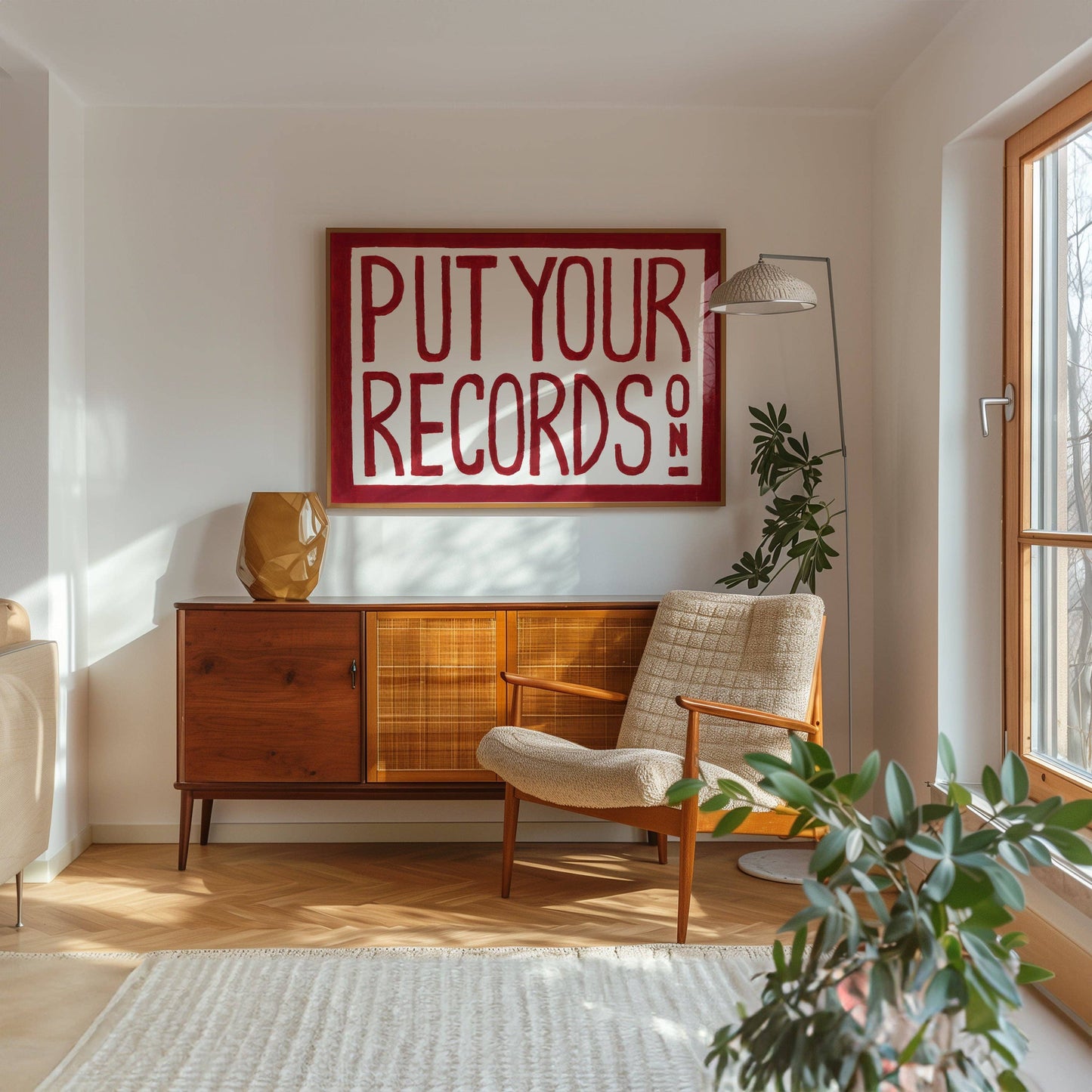 Put Your Records On Retro Hand Painted Print A3