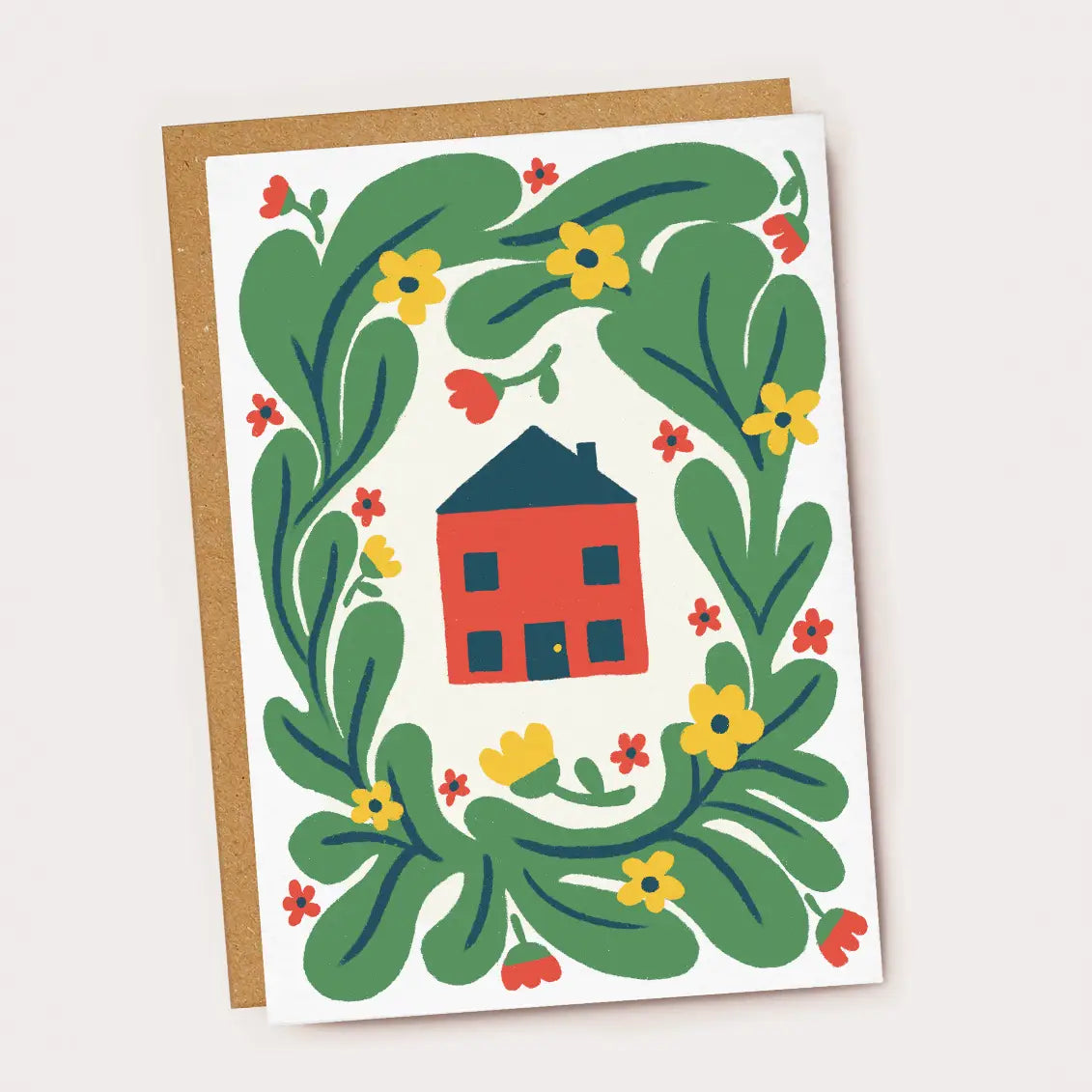 New Home Card - Red Folk House