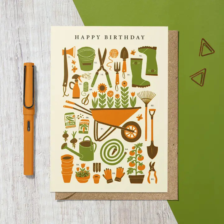 Gardening kit Birthday card