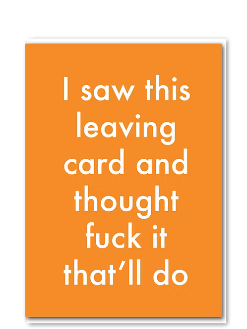 I saw this leaving card