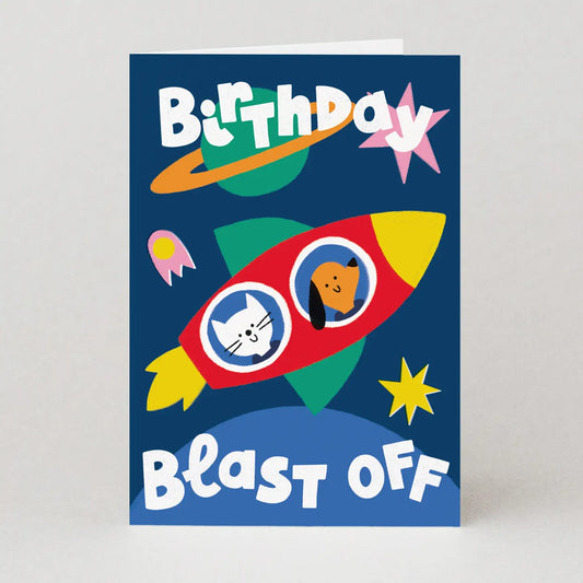 Blast Off Birthday Card