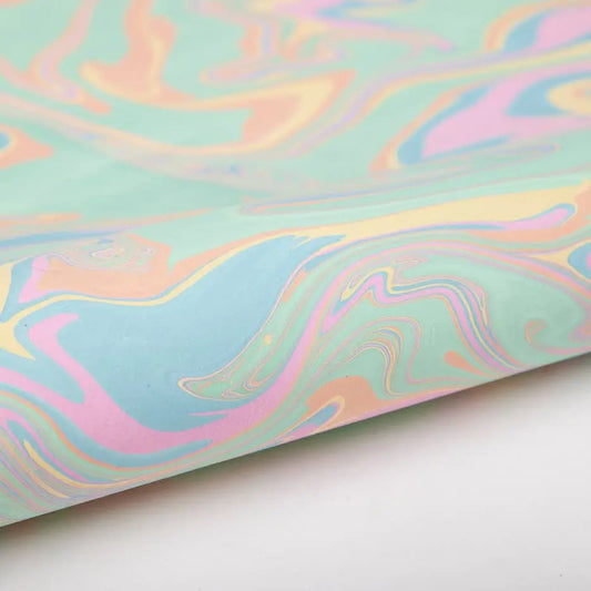 Hand Marbled Wrapping Paper Sheets - Pastel