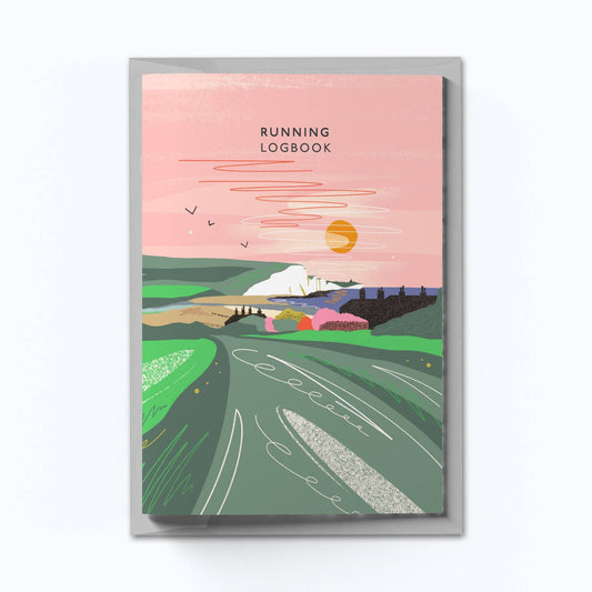 A running logbook with a scenic illustration from the Pencil Me In stationery shop.