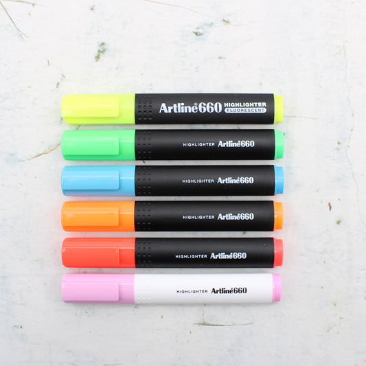 Artline 660 Highlighters - 6 colours