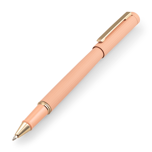 A peach rollerball pen from the Pencil Me In stationery shop.