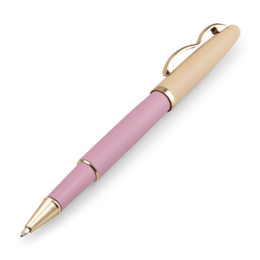 A pink rollerball pen from the Pencil Me In stationery shop. 