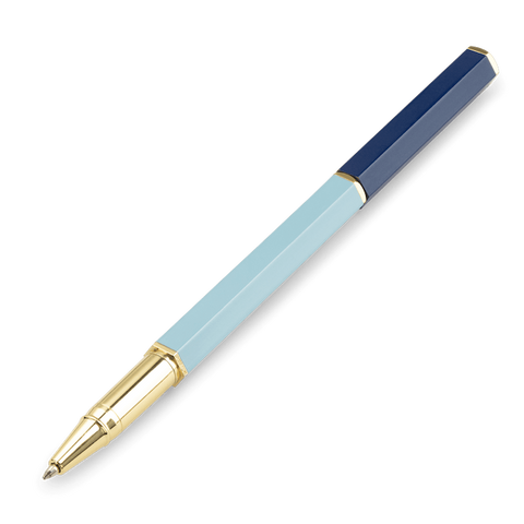 A blue rollerball pen from the Pencil Me In  stationery shop. 