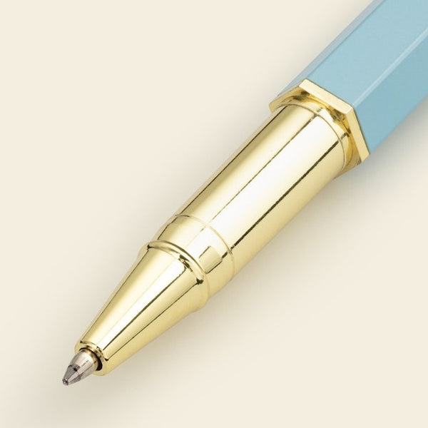 A blue rollerball pen from the Pencil Me In stationery shop.
