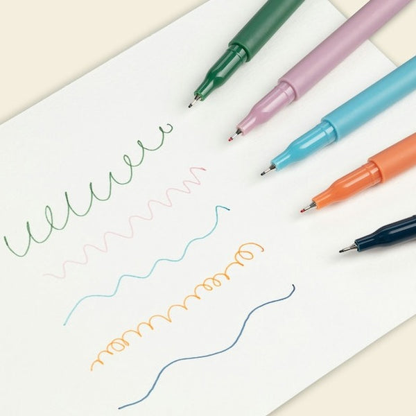 A set of 5 coloured pens from the Pencil Me In stationery shop.