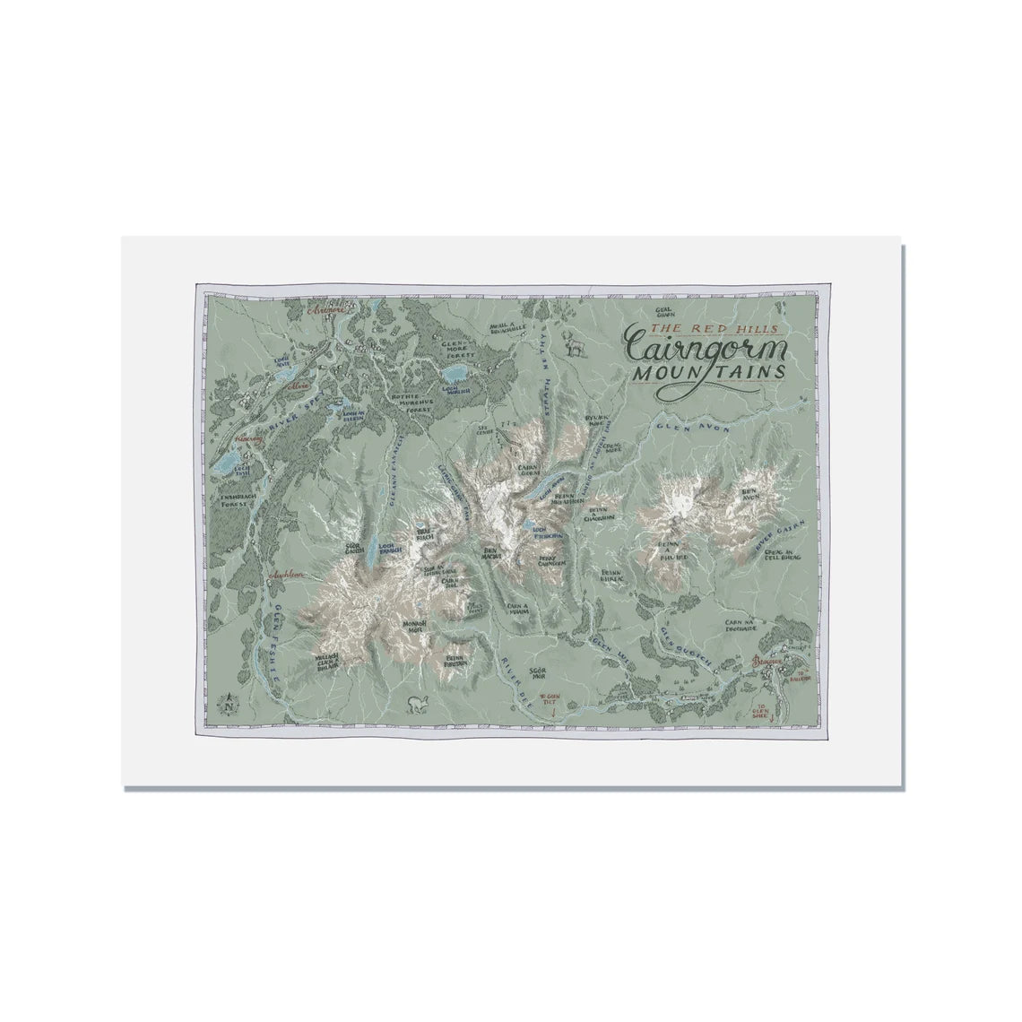 Cairngorms Mountain Map A3 print