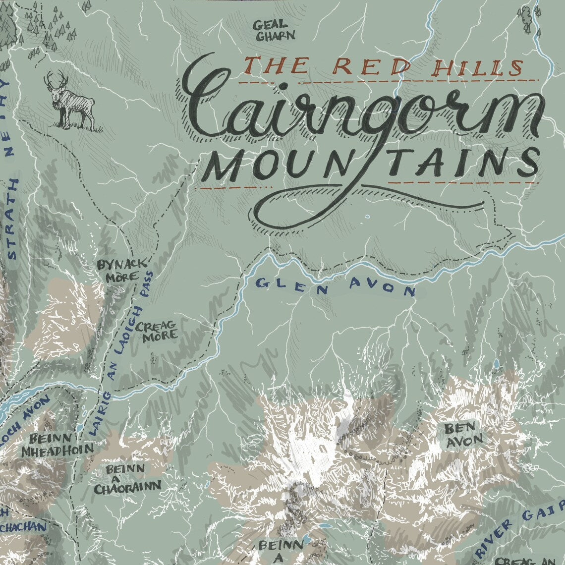 Cairngorms Mountain Map A3 print