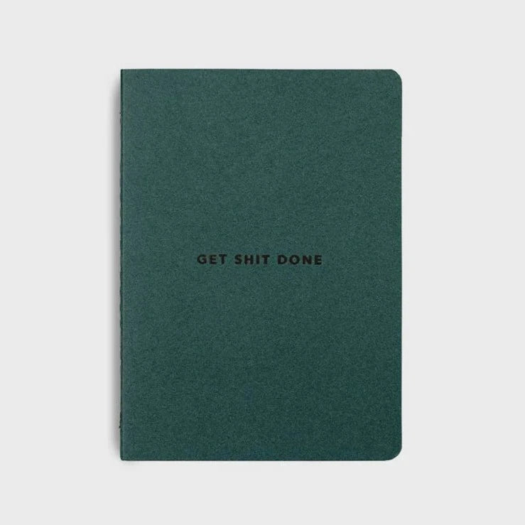 A get shit done A6 notebook from the Pencil Me In stationery shop.