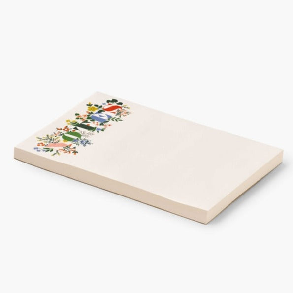 A floral notepad from Pencil Me In stationery shop.