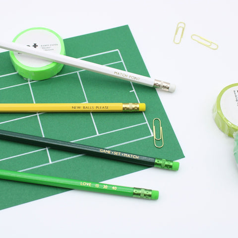 Tennis pencil set from the Pencil Me In stationery shop