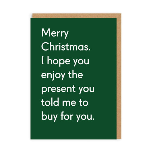 Enjoy The Present card