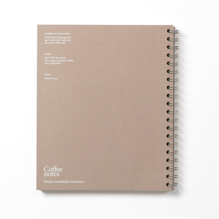 Grande Almond Wirebound Notebook (Dotted)