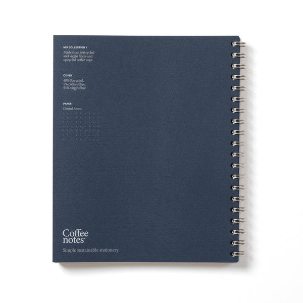Short A4 Wirebound Notebook - Indigo Dotted
