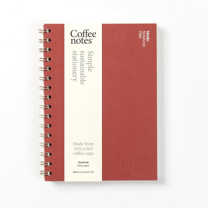 Medio Cherry Wirebound Notebook (Plain)