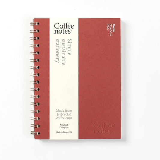 Medio Cherry Wirebound Notebook (Plain)