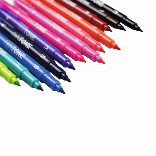 A Pack of Tombow TwinTone dual-tip markers in bright colors from the Pencil Me In stationery shop. 