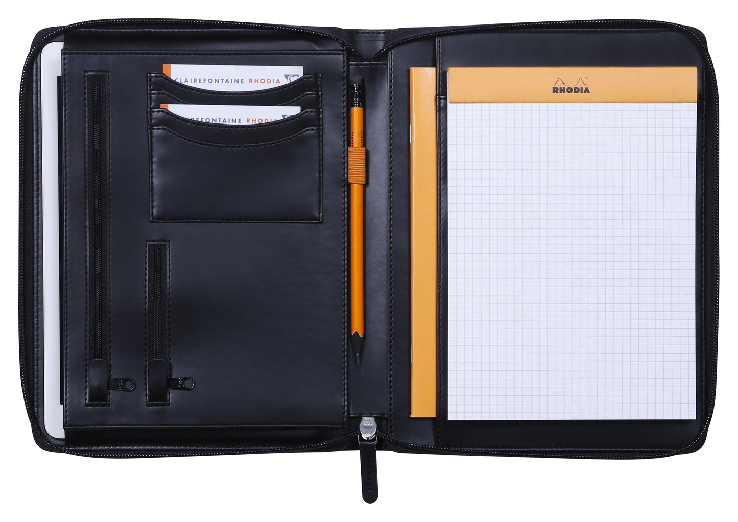 A5 Portfolio Case (Black) - Zippered