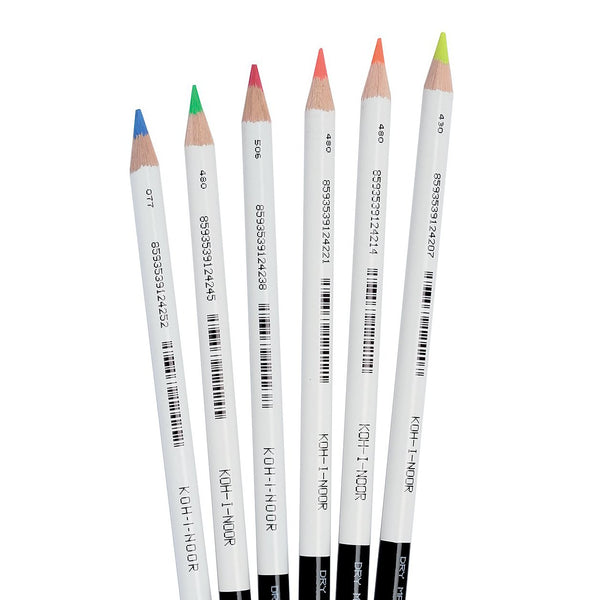 Six colourful pencil highlighters from the KOH-I-NOOR collection, available from the Pencil Me In stationery shop.
