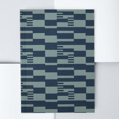 Navy and green layflat notebook from the Pencil Me In stationery shop