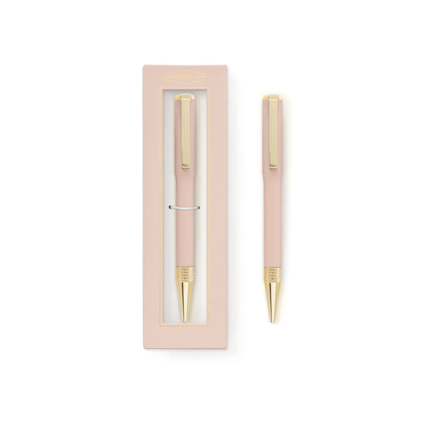 Blush block colour boxed pen from the Pencil Me In stationery shop.