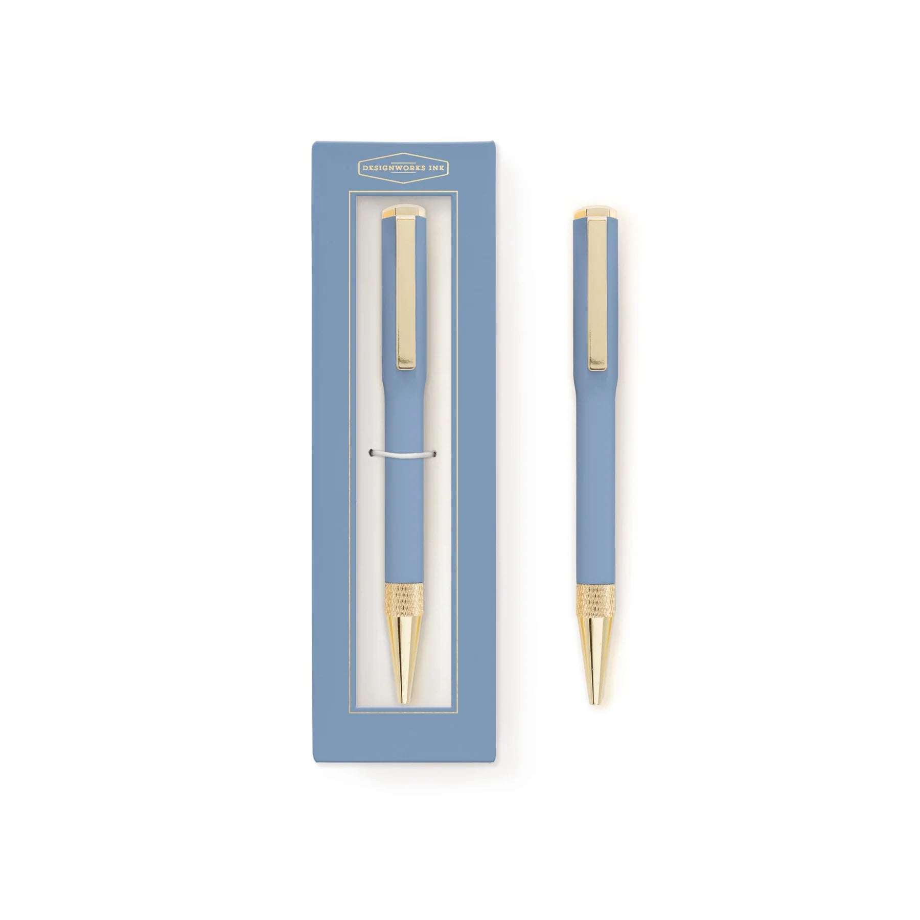 Cornflower blue block colour boxed pen from the Pencil Me In stationery shop.