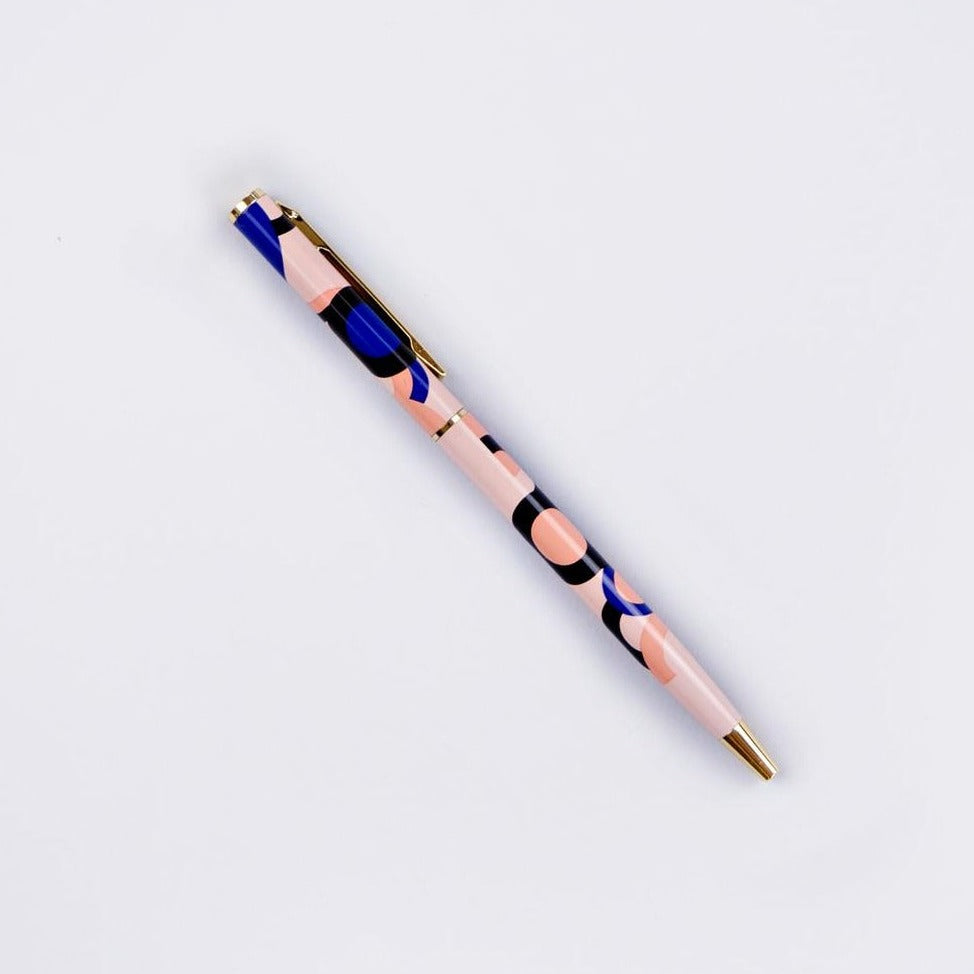 A patterned ballpoint pen from the Pencil Me In stationery shop. 