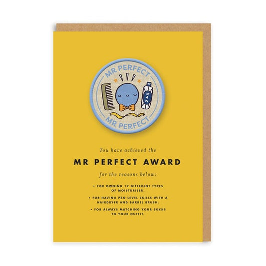 Mr Perfect Award woven patch