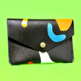 Colourful Leather Abstract Popper Purse