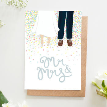 Mr & Mrs Confetti Wedding Card