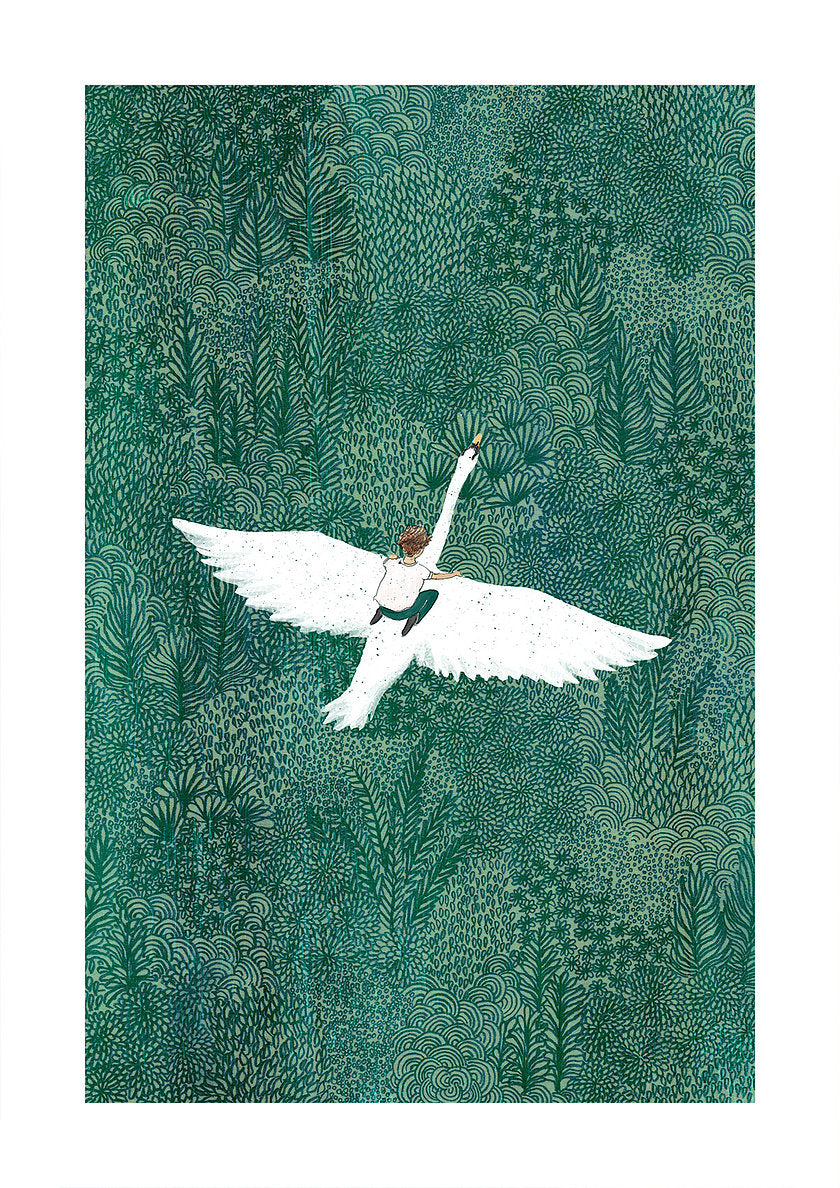 The swan print from the Pencil Me In stationery shop